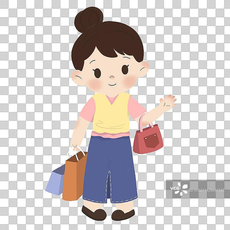 购物女孩图片素材