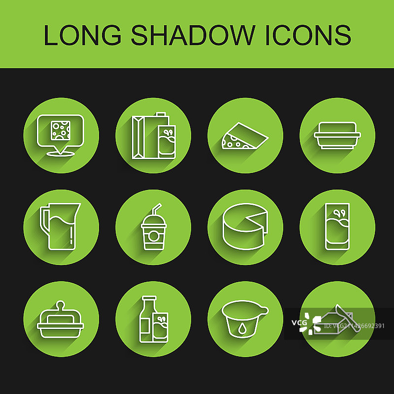 黄油碟、牛奶瓶线条图标图片素材