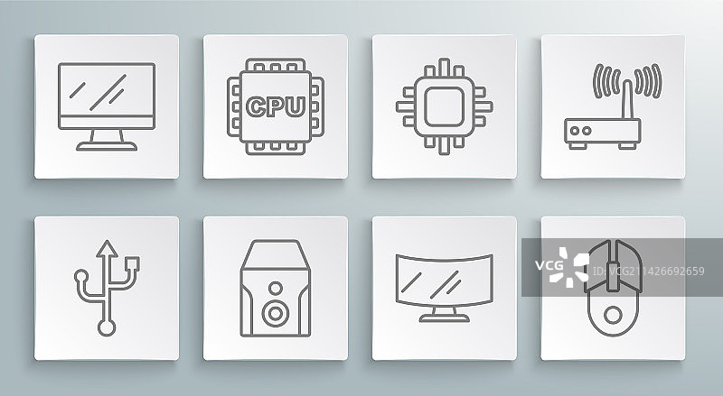 带CPU不间断电源的USB处理器图片素材