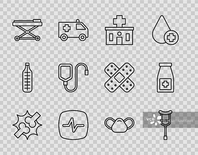 关节痛膝盖疼痛拐杖线条组合图片素材