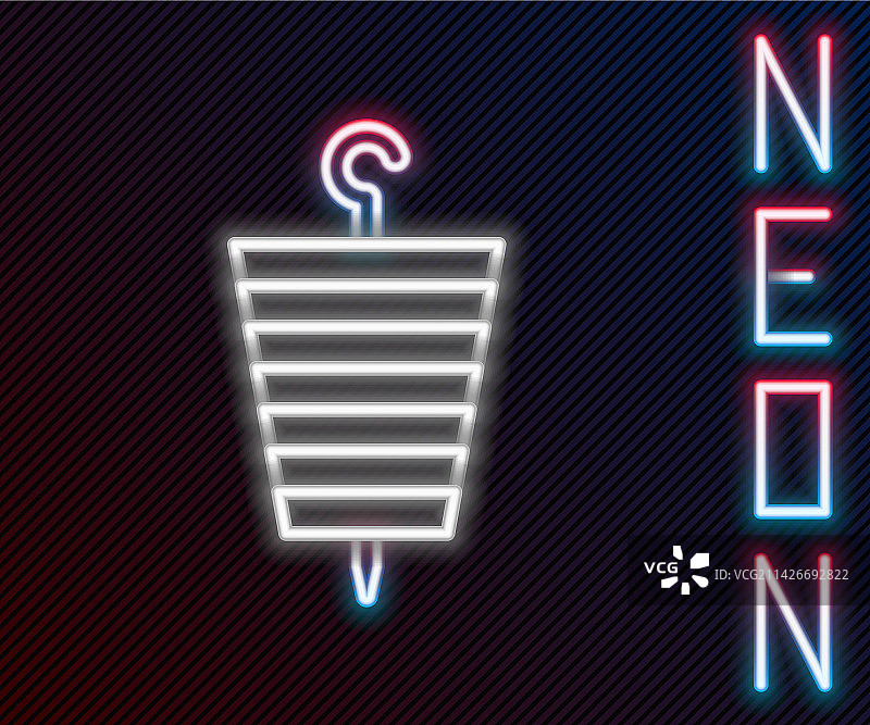 发光霓虹灯线烤肉串图片素材