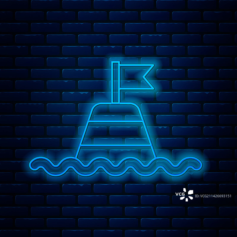 发光的霓虹灯海上漂浮浮标图标图片素材