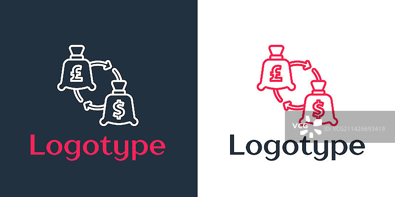 货币兑换图标线条标志图片素材