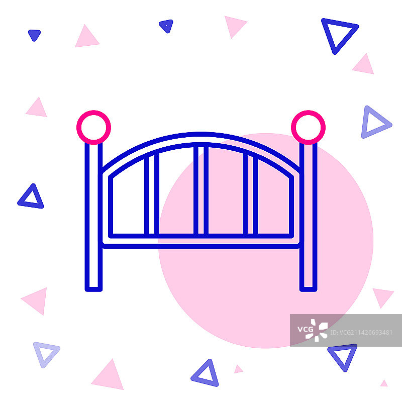 白色背景上的婴儿床线条图标图片素材