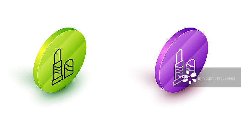 白色背景上的2.5D线条口红图标图片素材