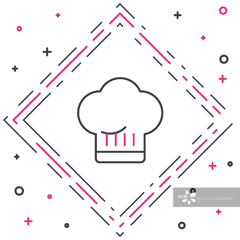 白色背景上的厨师帽线条图标图片素材