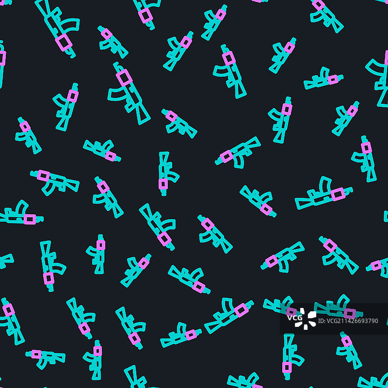 线条冲锋枪图标无缝图案图片素材