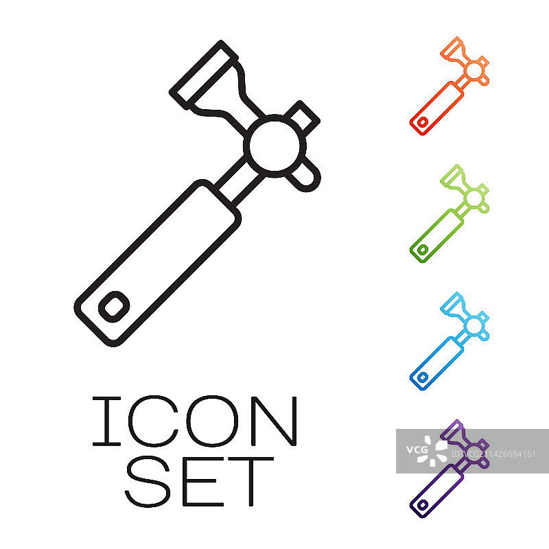 用于钻石分级的珠宝商放大镜黑线图标图片素材