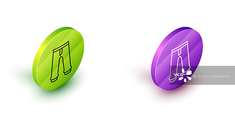 白色背景上的2.5D线条裤子图标图片素材