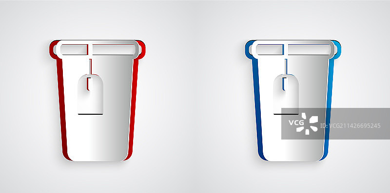 灰色背景下的茶包纸杯图标图片素材