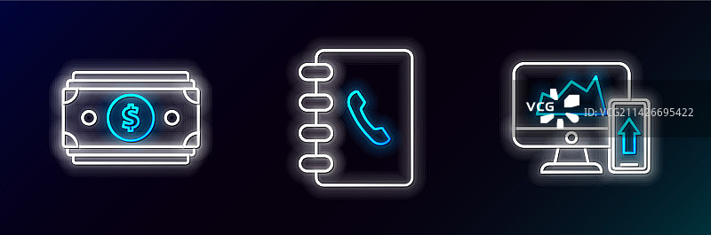 电脑上的金融图表图片素材