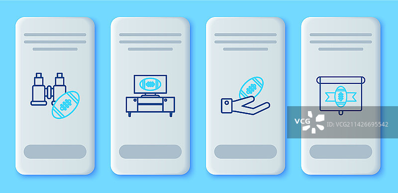 电视节目和支架上的美式橄榄球图片素材