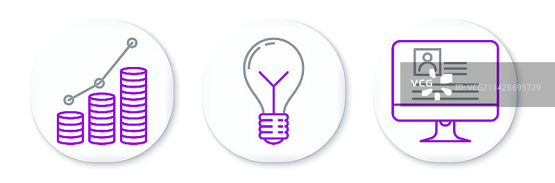 电脑显示器简历饼图组合图片素材