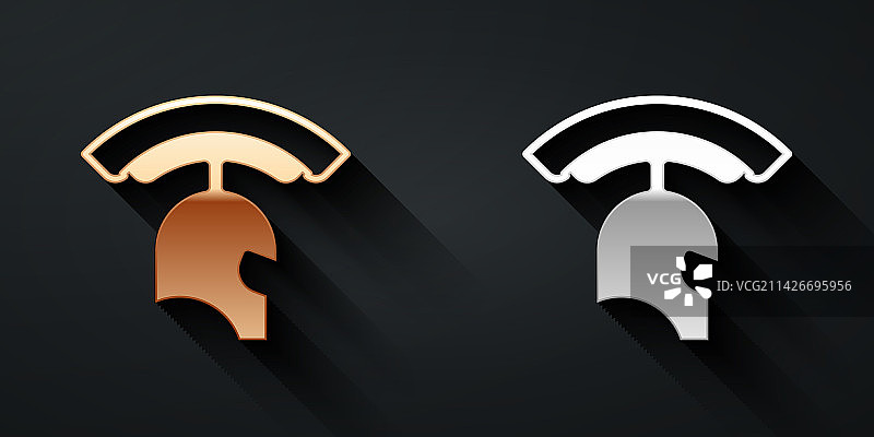 金色银色罗马军头盔图标图片素材