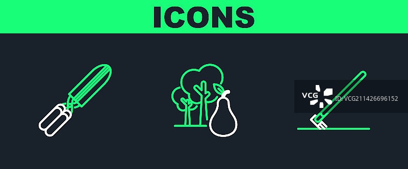 使用中的园艺耙与手工园艺线条图片素材