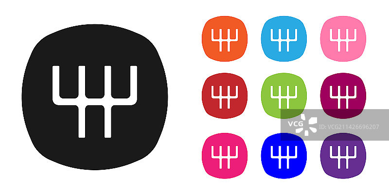 白色背景上的黑色换挡杆图标图片素材