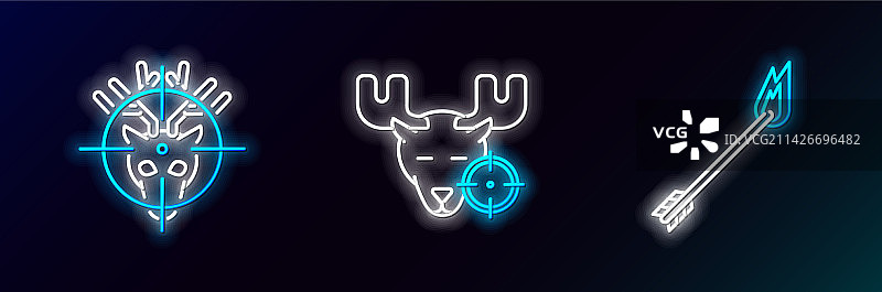 带十字瞄准具的猎鹿火焰箭头线条组合图片素材