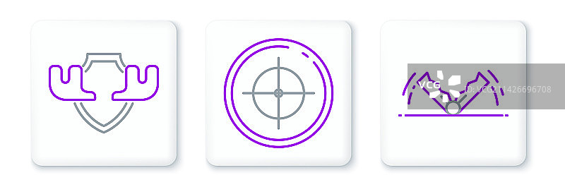 诱捕器狩猎盾牌上的驼鹿角图片素材