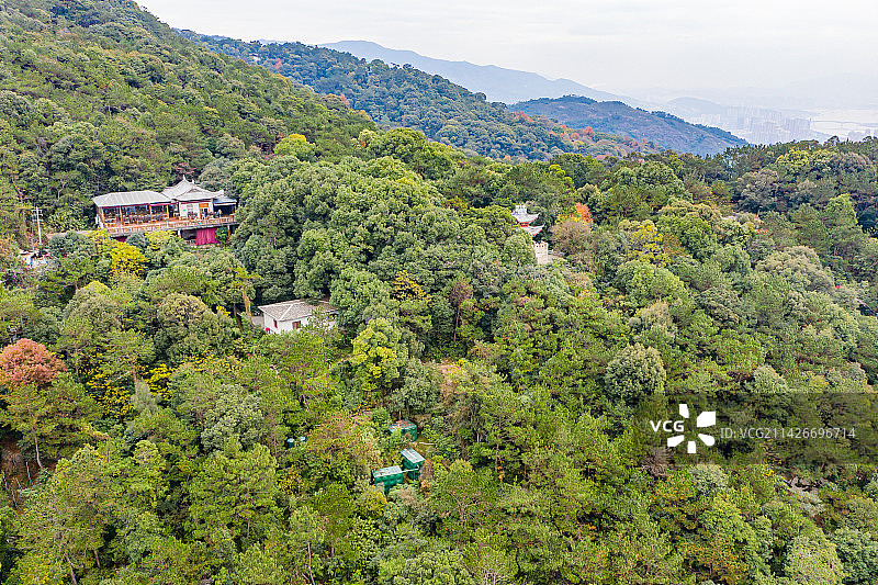 航拍福建福州鼓山风景区图片素材