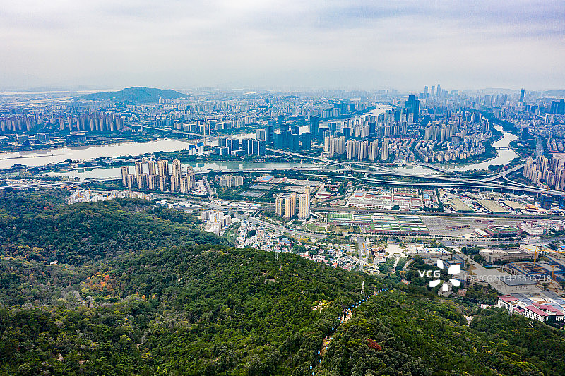 航拍福建福州鼓山风景区图片素材