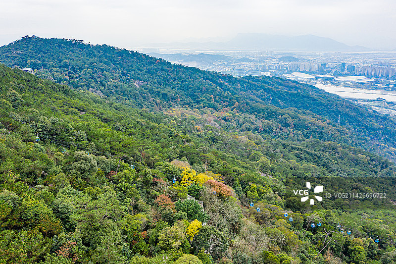 航拍福建福州鼓山风景区图片素材