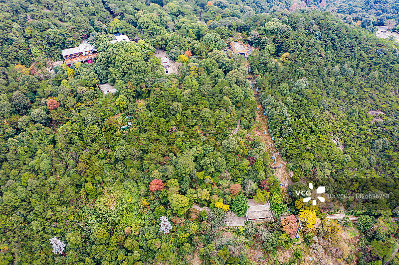 航拍福建福州鼓山风景区索道缆车图片素材