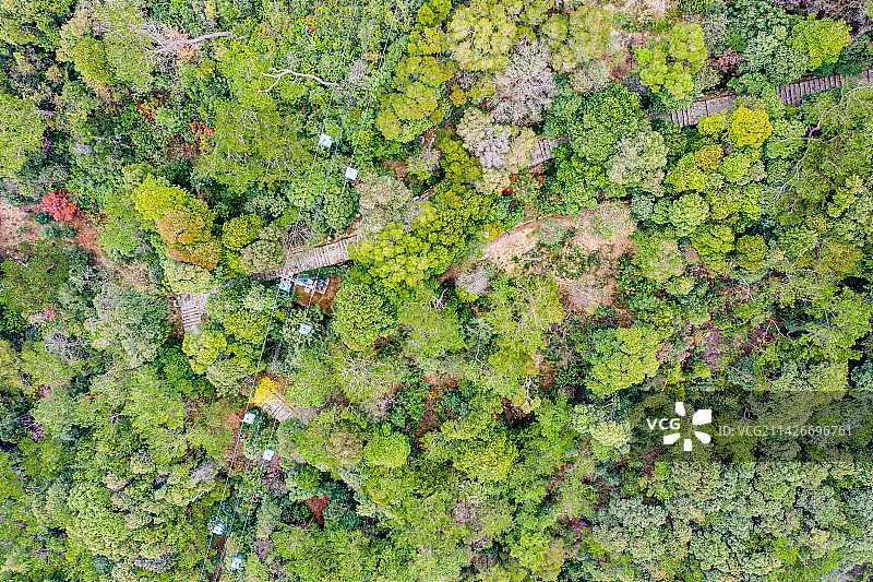 航拍福建福州鼓山风景区索道缆车图片素材