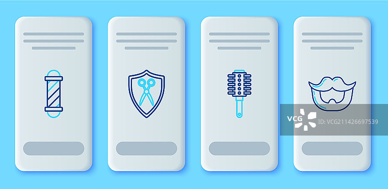 线条、剪刀、美发师和防护罩图片素材