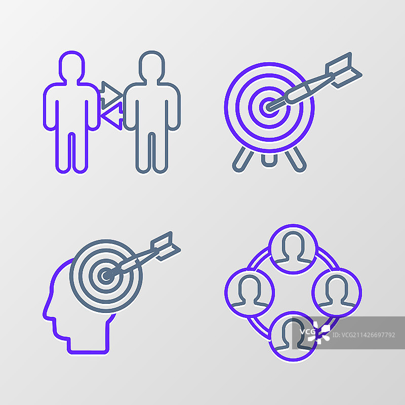 成套线性项目团队基础猎头概念图片素材