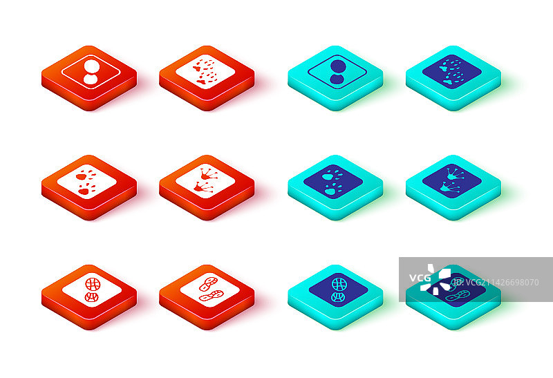 人类脚印、鞋子、爪子、青蛙爪和狐狸图片素材
