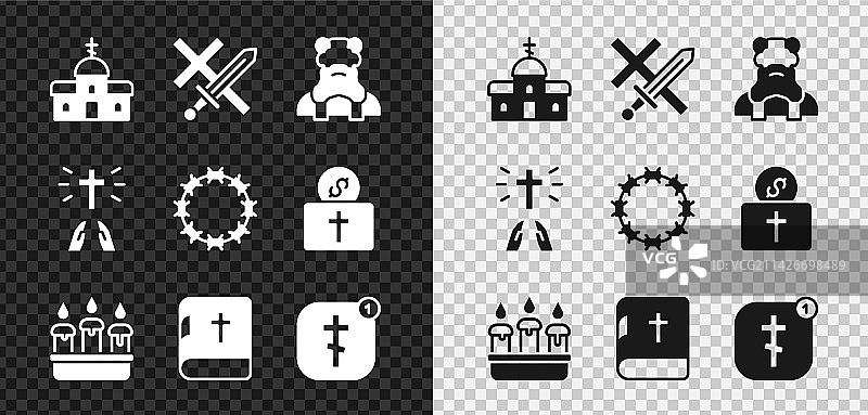 教堂建筑、十字军东征、牧师燃烧素材图片素材