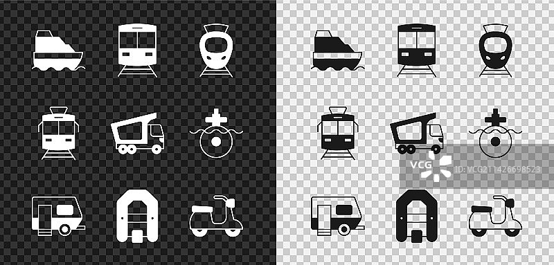 邮轮火车与有轨电车房车素材图片素材