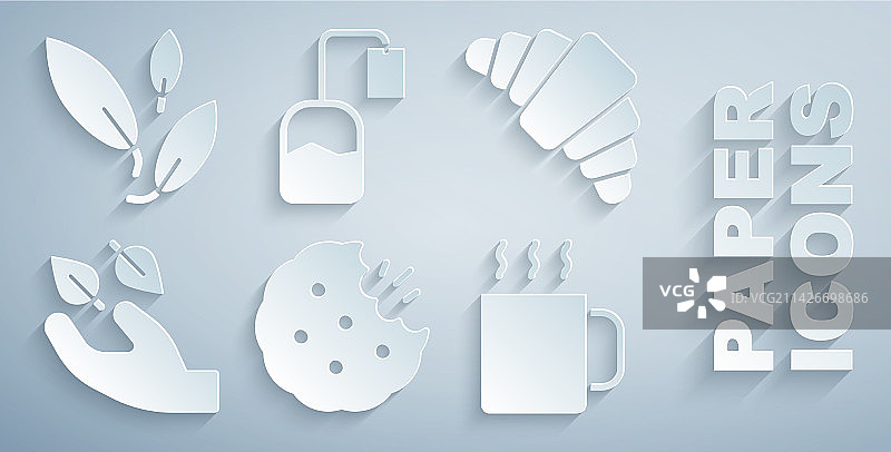 曲奇饼干茶点手持元素合集图片素材