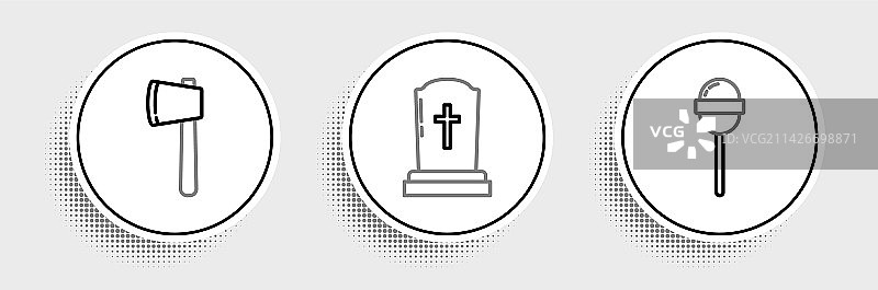 棒棒糖木斧和墓碑组合图片素材
