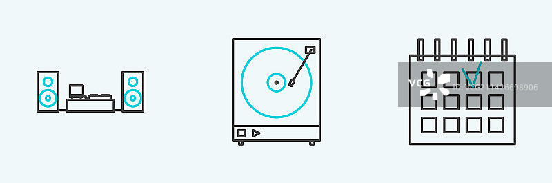 线条日历家用音响图片素材