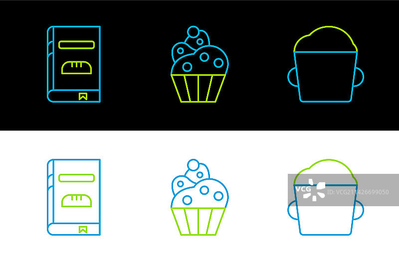 碗、面团、食谱和纸杯蛋糕图片素材