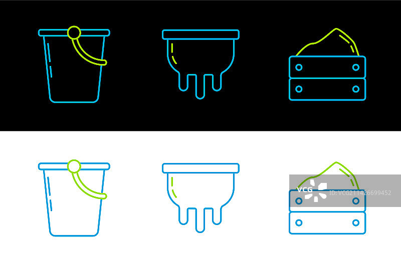木制盒子、丰收桶与乳房组合图片素材