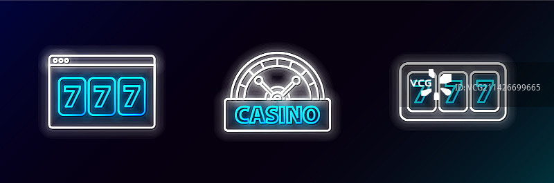 带有幸运7符号的老虎机图片素材