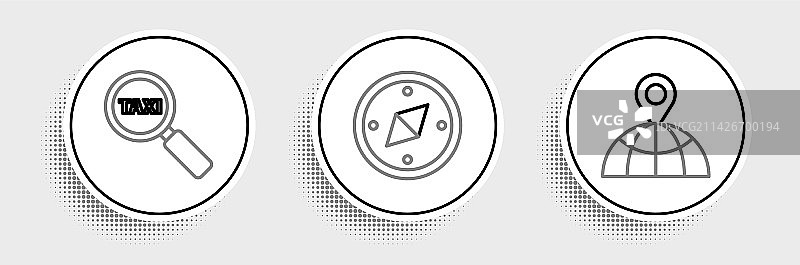 地球仪上的线条位置与放大镜图片素材