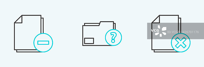 删除带减号的文件文档的线条图片素材