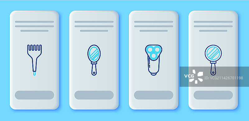 镜子电动剃须刀男士刀片线条素材图片素材