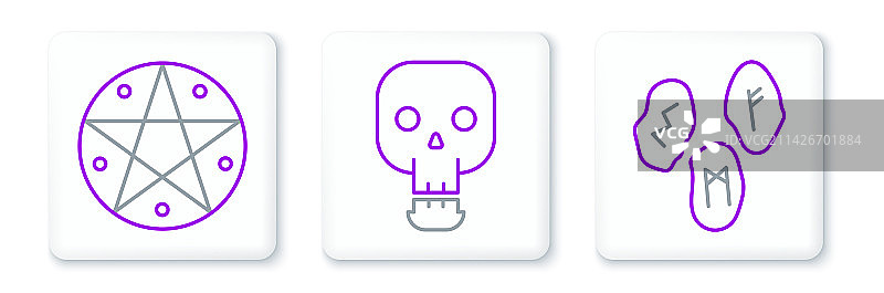 魔法符文五角星线条素材图片素材