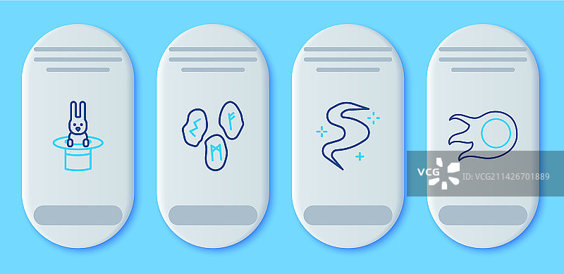 魔术符文、雾或烟雾和魔术师帽子合集图片素材