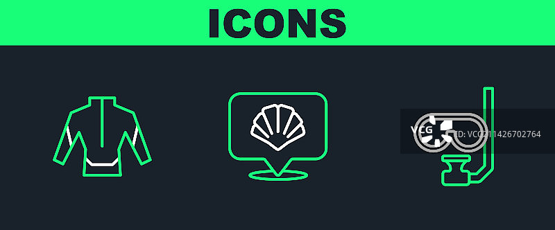 潜水面罩和呼吸管，潜水服图片素材