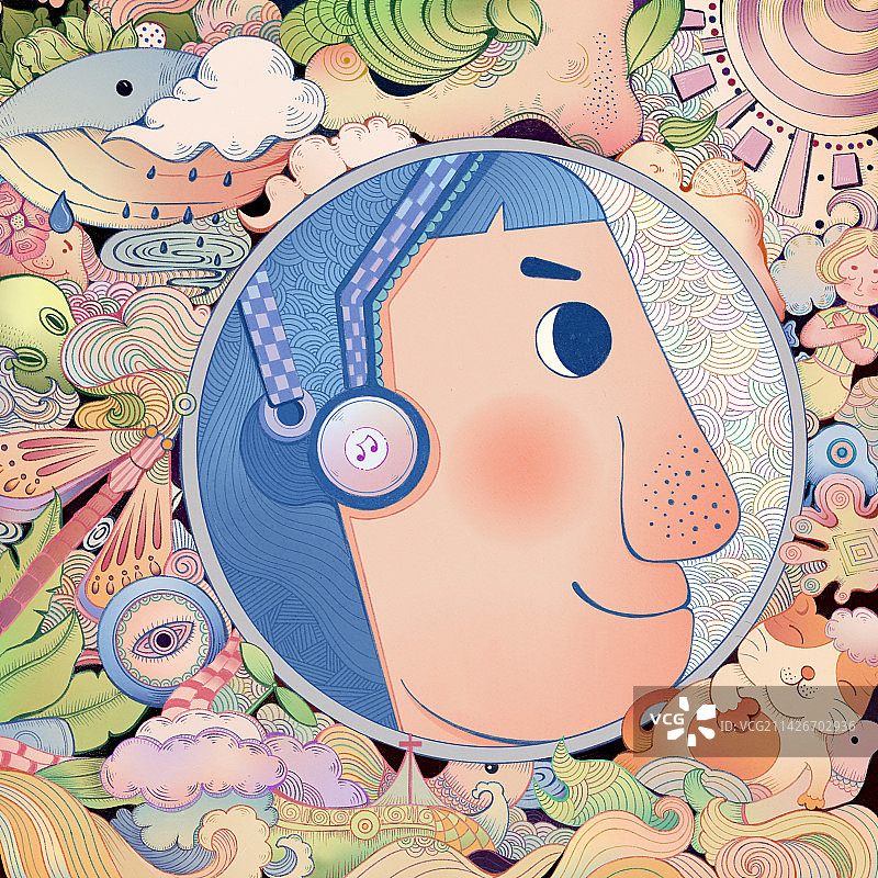 音乐的色彩畅想图片素材