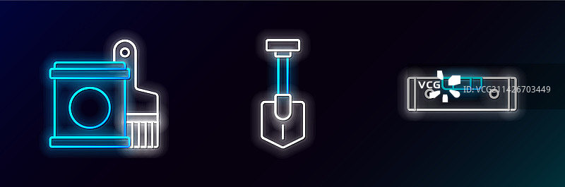 建筑气泡水平仪油漆桶图片素材