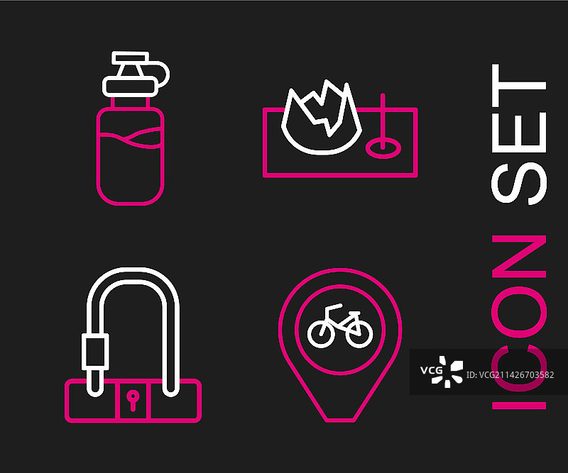 自行车锁定位线条图片素材