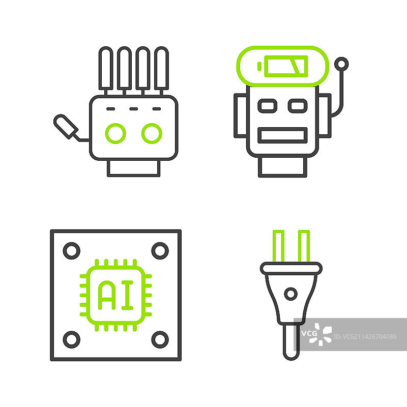 带处理器的电源插头组合图片素材