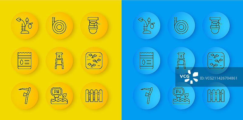 镰刀与植物种子包组合图片素材