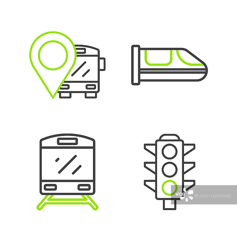 交通灯高速列车线稿图片素材